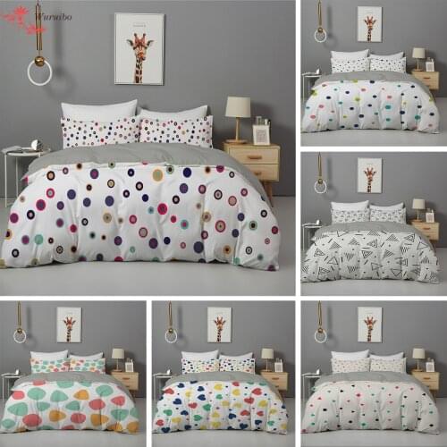 Simple Nordic Style King Size Bedding Set Luxury Home Textile Geometry Printed Duvet Quilt Covers With Pillowcases Bedclothes