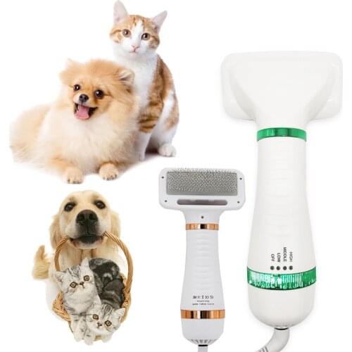 Pet Hair Comb Hot Air Comb Hair Removal 2 in 1 Pet Grooming Dogs Cat Blow Drying Combing One Portable Drying Grooming Tool
