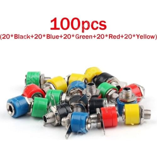 Areyourshop Sale 100 Pcs 4mm Banana Socket For Binding Post Banana Plug Connector