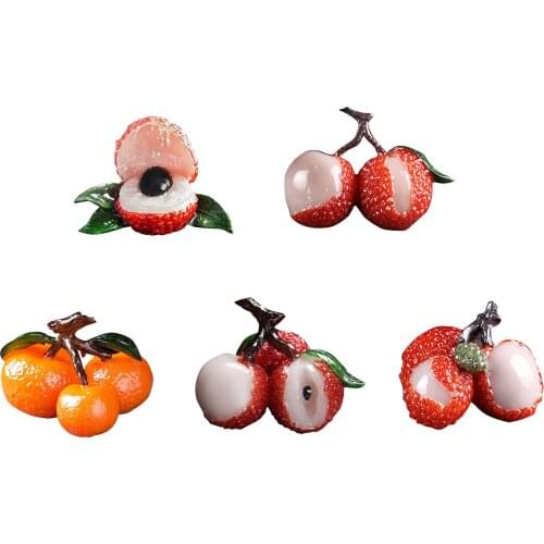 Lifelike Personalized Tea Set Accessory Resin Fruit Ornament Change Color When It Meets Water Tea Set Gift Home Decorate Crafts