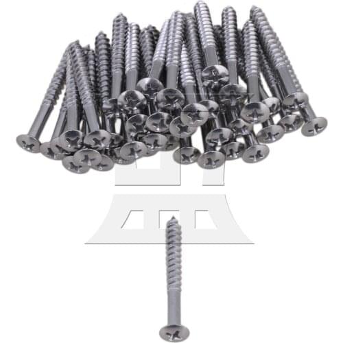 Yibuy 44x5mm Silver Metal Guitar Neck Plate Screws 8mm Head Dia for Guitar