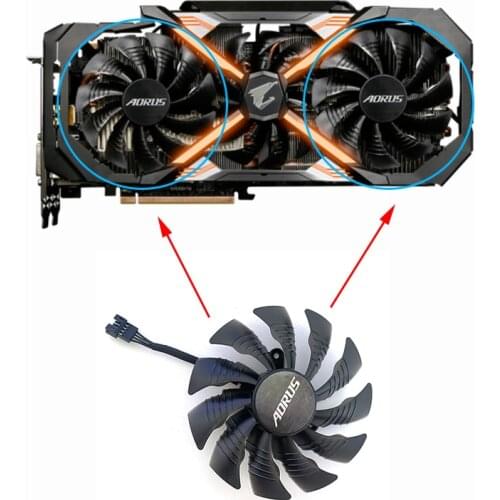 T129215BU 95MM For GIGAYTE AORUS GeForce GTX 1080 Ti GTX 1080Ti RTX2060 Xtreme GTX1070 GTX1060 4PIN Cooling Fans PLD10015B12H