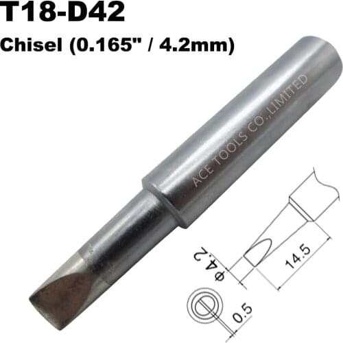 T18-D42 Soldering Tip Screwdriver 4.2mm 0.165" Fit HAKKO FX-888 FX-888D FX-8801 FX-600 Lead Free Iron Bit Handle Welding Nozzle