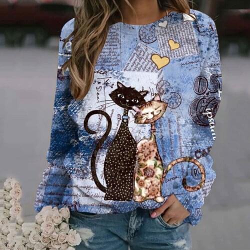40# harajuku Hoodies Women Oversized Animal Printing Sweatshirt Long Sleeves o-neck Pullover Streetwear Tops женские футболки