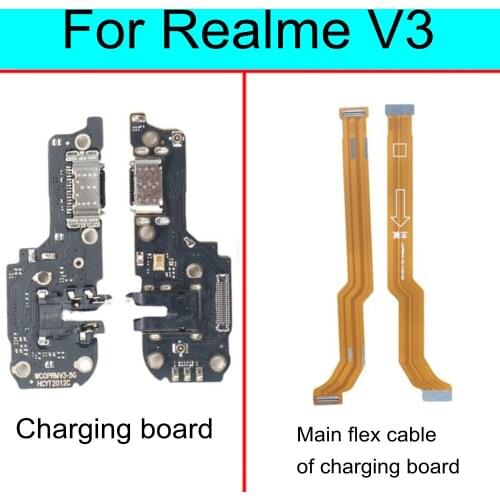 For Realme V3 USB Charging Dock Port Connector main Microphone Mic Audio jack Board flex cable
