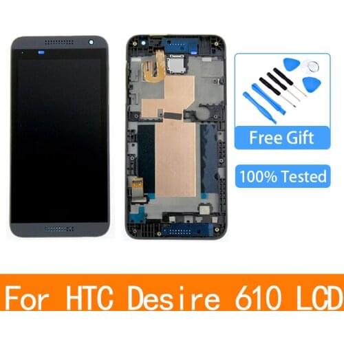 For HTC Desire 610 D610 LCD Display Touch Screen Digitizer Assembly Replacement with Frame For HTC 610