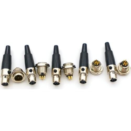 10Set new Mini XLR 3pin 4Pin 5pin 6pin 7pinMale Cable Inline Plug Small 3pin 4pin 5pin 6pin 7pinFemale