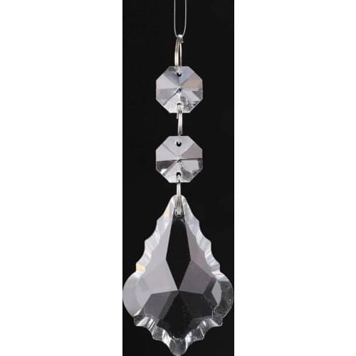 10pcs 50mm Crystal Chandelier Parts Maple Leaf Prism Suncatchers For Wedding Window Curtain Decoration