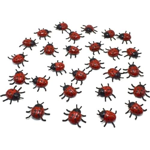 10Pcs Simulation Learning tools kids little gift April Fools Day Frightening toys Ladybug Toy Lifelike insect Biology
