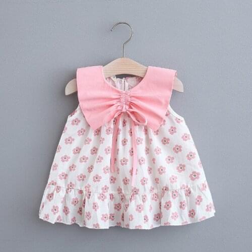 3 Colors Cute Flowers Dresses For Girl Summer Toddler Girls Dress Sleeveless Princess Baby Dress 1-3Y Kids Clothes Birthday Gift