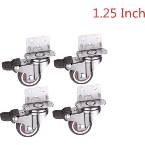 4 Pcs/Lot 1.25 Inch Wheel L-Shaped 90 Degree Right Angle Flower Rack Self Quiet Furniture Caster