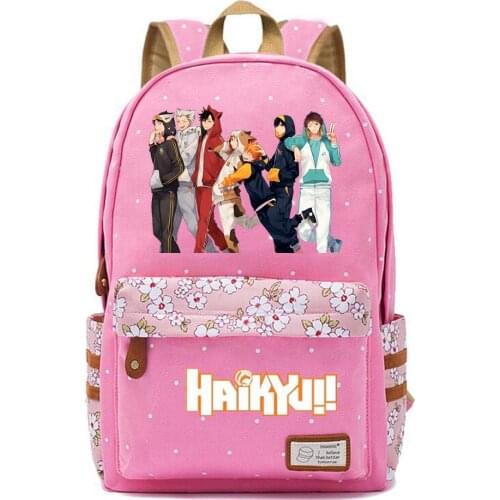 Anime Haikyuu!! Backpack Casual High Quality Canvas Packsack Schoolbag Teenger Mochila Unisex Student Travel Laptop Bag