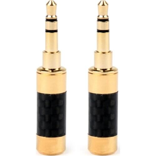 Areyourshop Gold Plated 3.5mm Mini Stereo Jack Plug Carbon Earphone DIY Connector