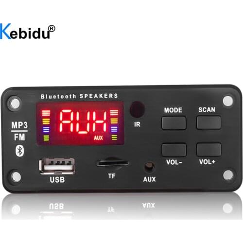 Bluetooth 5.0 Receiver Car Kit MP3 Player Decoder Board Color Screen FM Radio TF USB 3.5 Mm AUX Audio For Iphone XS