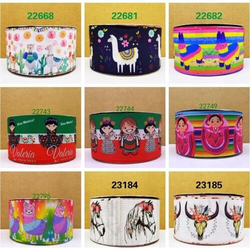 Free shipping 10 yards cartoon printed satin ribbon 22668