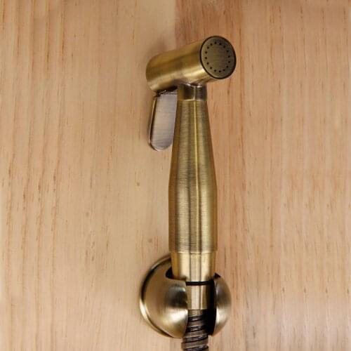 Free ship Antique brass Sprayer hand held toilet bidet spray shattaf spray with hose bracket NEW