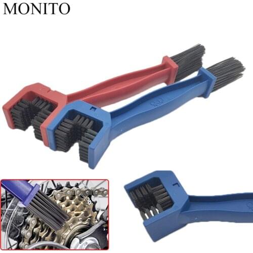 Motorcycle Chain Maintenance Cleaning Brush Cycle Cleaner Tool For DUCATI Monster S2R 800 821 797 695 696 796 400 M400 Blue/RED