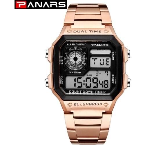 Mens Digital Sport Watch Waterproof Gold Men Watch Luxury Brand Style Watches Mens Wristwatch Male Clock Relogio Masculino