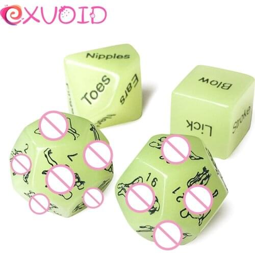 EXVOID Romance Love Bachelor Party Gambling Sex Toys For Couples Adult Games Sex Dice Erotic Craps Pipe Luminous Flirting 4PCS