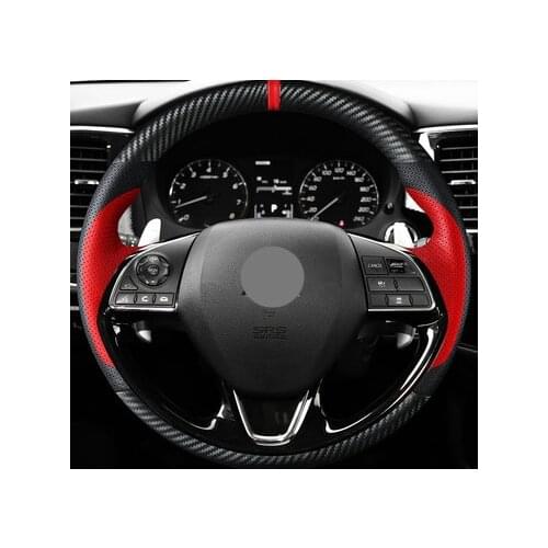 For Mitsubishi ECLIPSE CROSS 2018 2019 Hand-stitched carbon fiber steering wheel cover