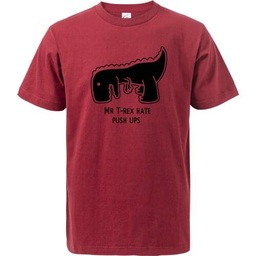 Mr T-Rex Hate Push Ups Lovely Print T Shirts Summer Mens Short Sleeve Tee Harajuku Pullover Fashion Tops Tees Hip Hop Streetwear