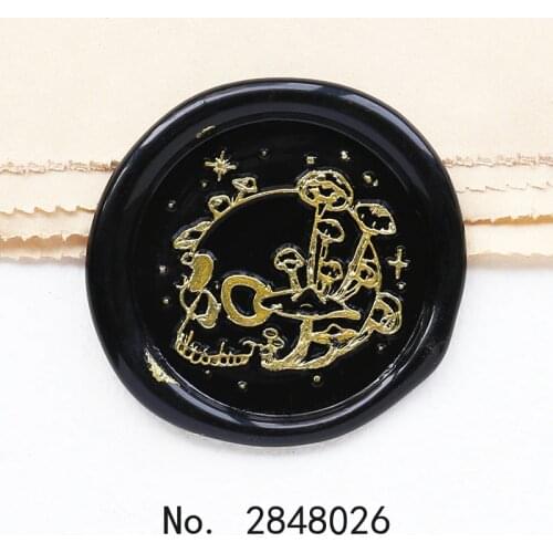 Skull and mushroom stamp,Party Wax Seal Stamp Kit invitation seals,gift envelop packing seal,Seal Stamp,mushroom stamp