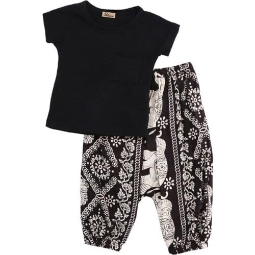 Summer 2017 2PCS Toddler Kids Baby Girls Outfits Short Sleeve T-shirt Tops Dress+ Denim Long Pants Clothes Sets Clotheing Wear