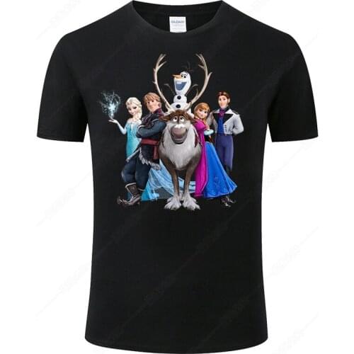 Cool Anime Frozen T Shirt Men Women Fashion Funny Cartoon Cotton Short Sleeve T-shirt Summer Casual Top Tee Male J20
