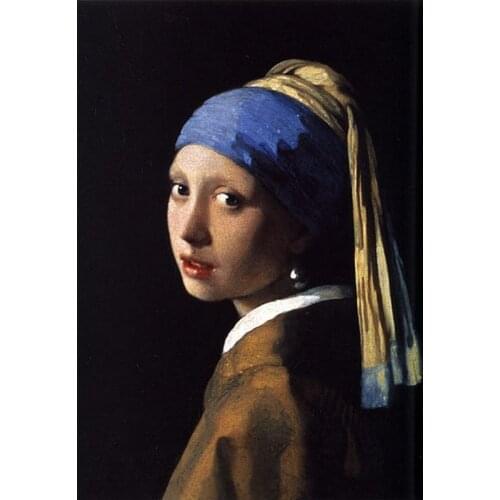The best painting of Johannes Vermeer The Girl with the Pear Earring Portrait woman art for room decor High quality hand painted