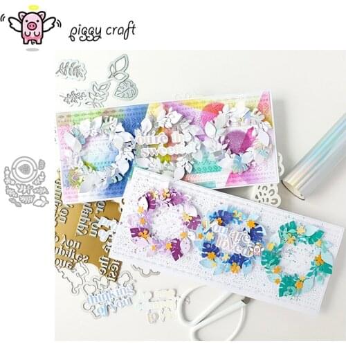 Piggy Craft metal cutting dies cut die mold Flower leaf circle frame Scrapbook paper craft knife mould blade punch stencils dies