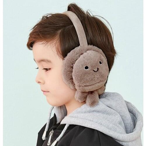 Cute Plush Earmuffs Warm Female Outdoor Windproof and Antifreeze Childrens Plush Jellyfish Shape Wild Earmuffs 3-8 Years Old