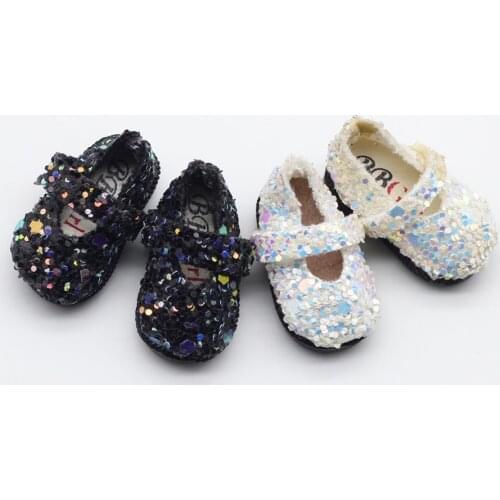 Black White sequins mini shoes for 1/8 BJD blyth 1/6 doll shoes 3.2cm et008