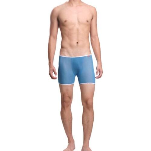 Free size man sexy mesh breathable fabric boxers
