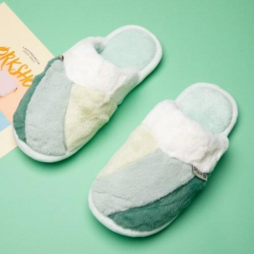 Men Winter Home Slippers Fleece Women Warm House Slippers Indoor Bedroom Couples Floor Shoes Soft Comfortable Light Weight