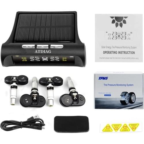 2020 NEW Car TPMS Tyre Pressure Monitoring System Solar Power Digital LCD Display Auto Security Alarm Systems Tyre Pressure