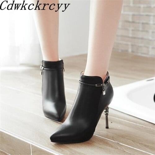 Winter New pattern fashion Europe and America Cusp black sexy Rhinestone Short boots Fine heel Add wool Keep warm Women Boots