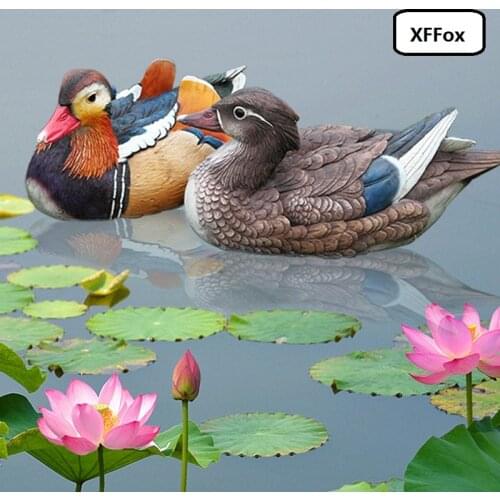 A pair of middle simulation mandarin duck model foam&furs real life mandarin duck bird model gift about 21x11x12cm xf2207