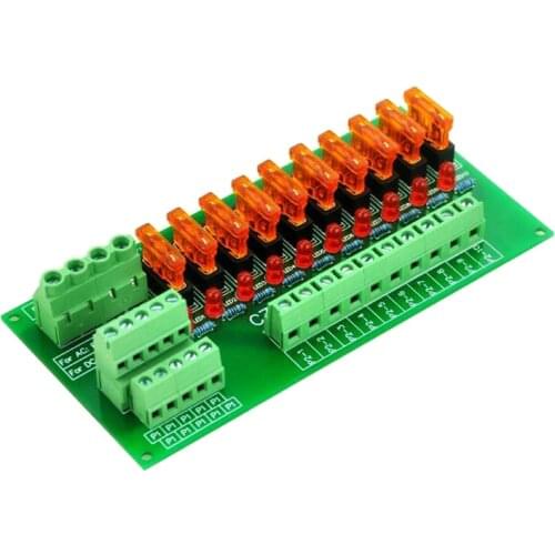 10 Position Power Distribution Fuse Module Board, For AC/DC 5~32V. Fuse 5A, Fuse board