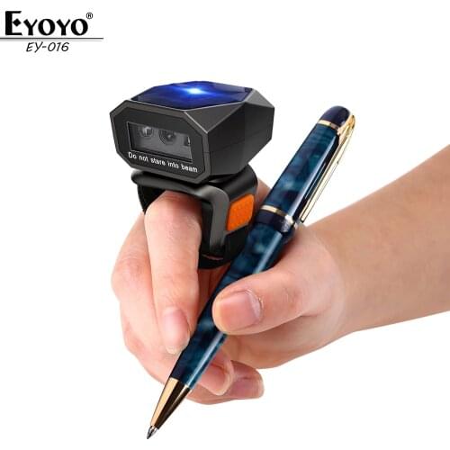 Eyoyo EY-016 Mini Portable 2D Wearable Ring Barcode QR code readers USB Wired 2.4G Wireless Bluetooth finger Scanner iPad iPhone