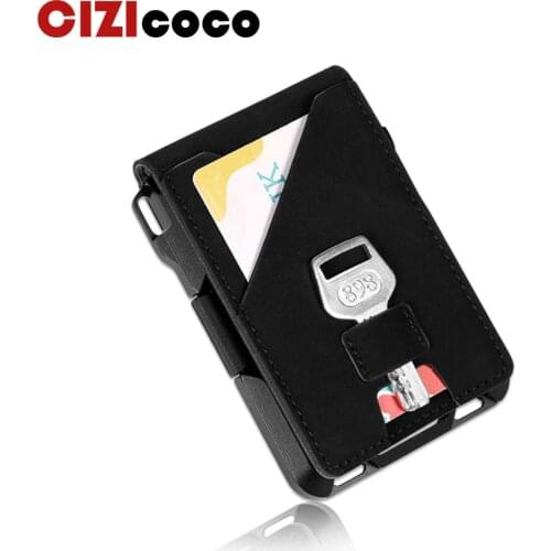 Rfid Aluminium Metal Wallets Men Card Holder Small Short Magic Wallet Money Bag Vintage Male Trifold Leather Magic Wallet