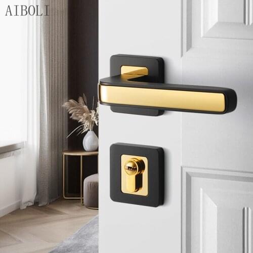 Modern Interior Bedroom Door Lock Solid Wood Door Lock Simple Room Door Lock Mute Split Lock Household Handle Room Door Lock