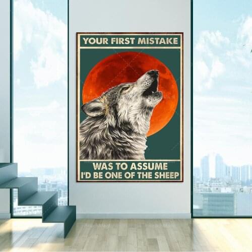 Wolf, your first mistake is to assume that I will be a sheep life home decoration wall art print poster