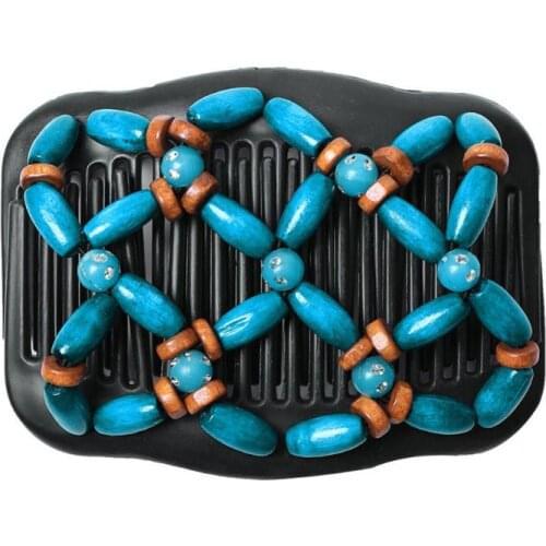 Magic Comb Beaded Floral Easy Updo Bun Hair Maker Double Elastic Thick Hairpins