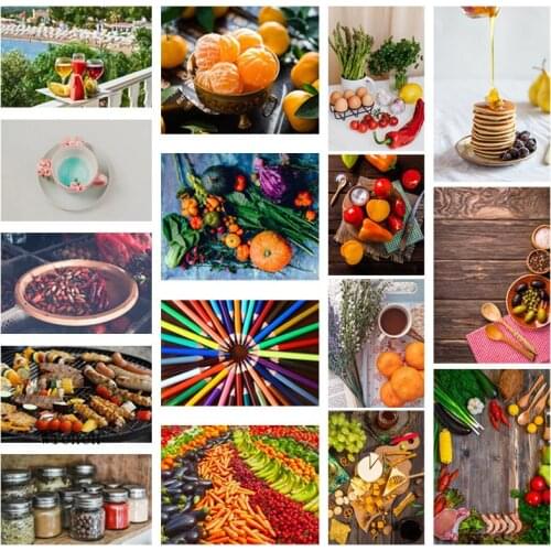 Delicious Food Cross Stitch Diamond Painting Handmade Wall Art 5D Diy Embroidery Square Round Diamond Kitchen Restaurant Decor