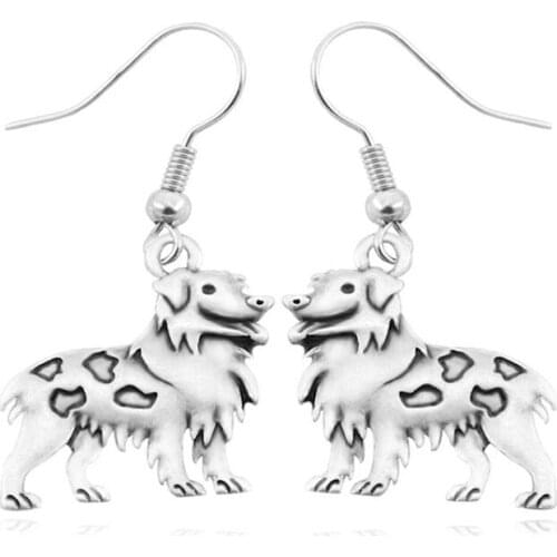 Vintage Boho Australian shepherd Drop Earrings Punk Dog Charms Earrings For Women Brincos Earings fashion Jewelry Pendientes