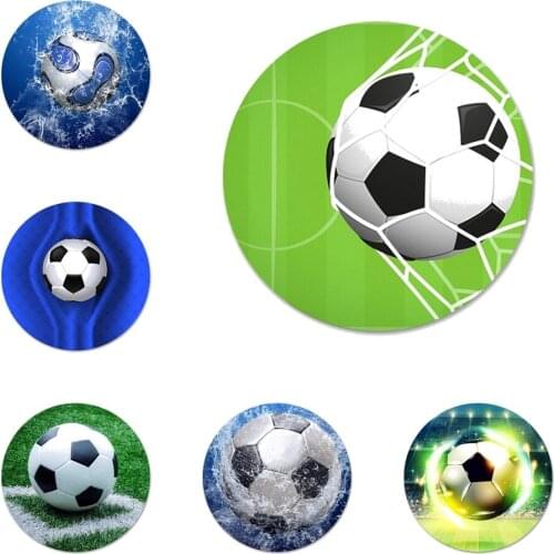 Football Icons Pins Badge Decoration Brooches Metal Badges For Clothes Backpack Decoration 58mm