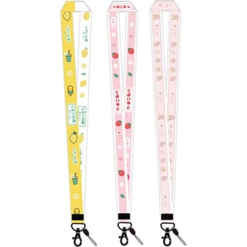 1 PCS Cute Fruit Lanyard for Keys Cute Lemon Phone Straps ID Card Pass Gym USB Badge Holder Keychain Lanyards Neck Straps