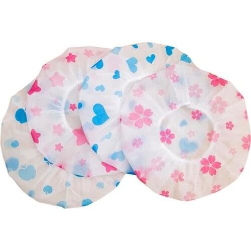 1pcs Waterproof Shower Cap Thickened Elastic Shower Cap Womens Hair Salon Bathroom Products Shower Cap