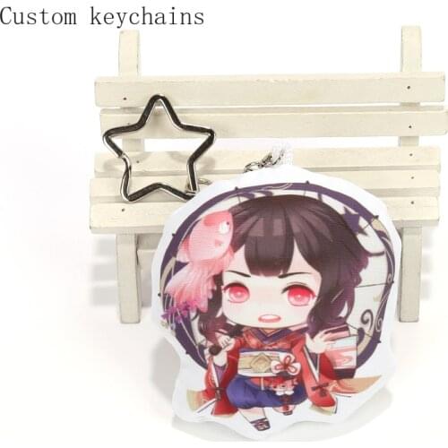 10cm Plush Custom Printed Logo Mini Fabric Pillow Keychain