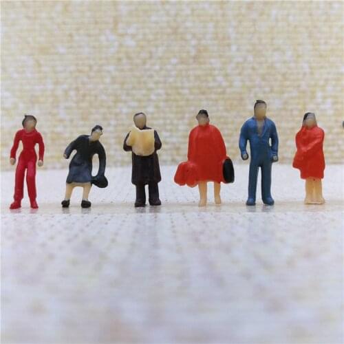 100Pcs 1:87 Scale Figures Miniature Mixed Model DIY Standing Sitting People
